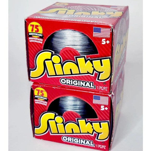 2x Slinky Original Metal Walking Fidget Spring Toys 75th Anniversary Edition - Picture 5 of 5